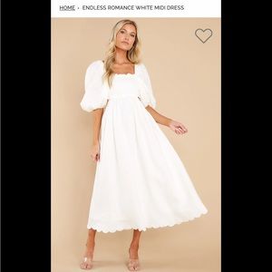 Red Dress Boutique Endless Romance White MIDI dress Sz XS